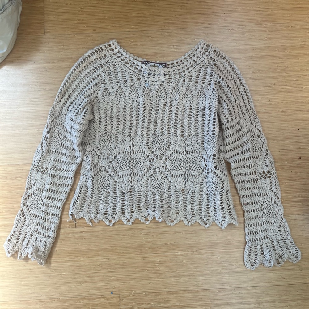 Vintage Crochet Sweater Top